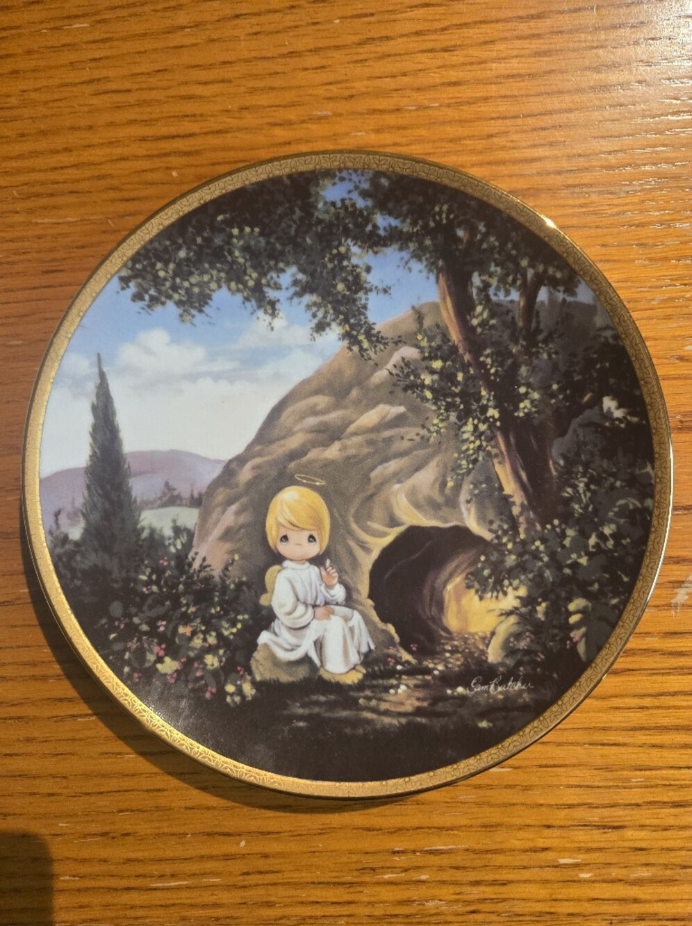 Precious Moments Angel Decorative Plate - "He Is Not Here"